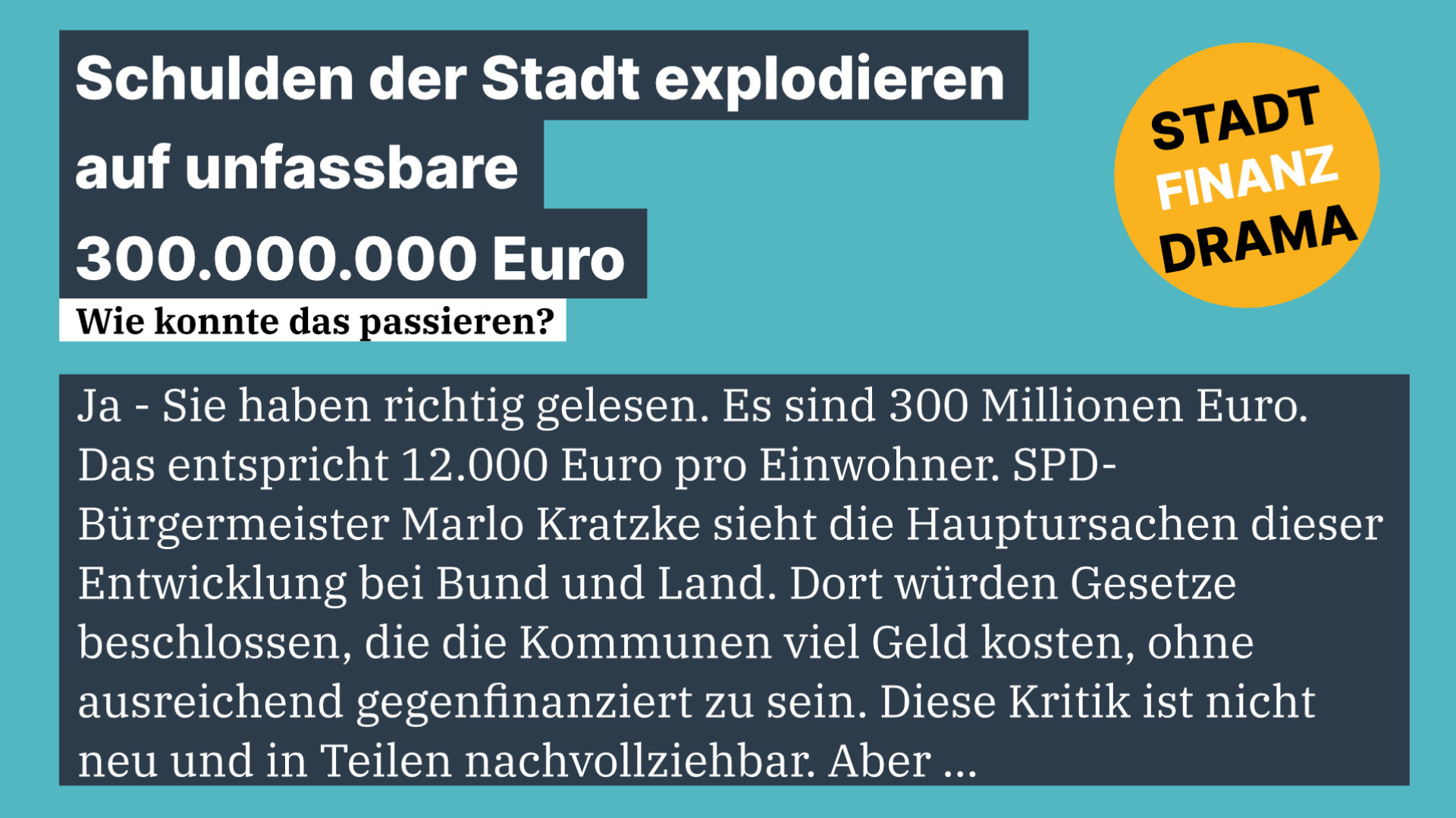 Ronnenberg drohen 300 Millionen Euro Schulden