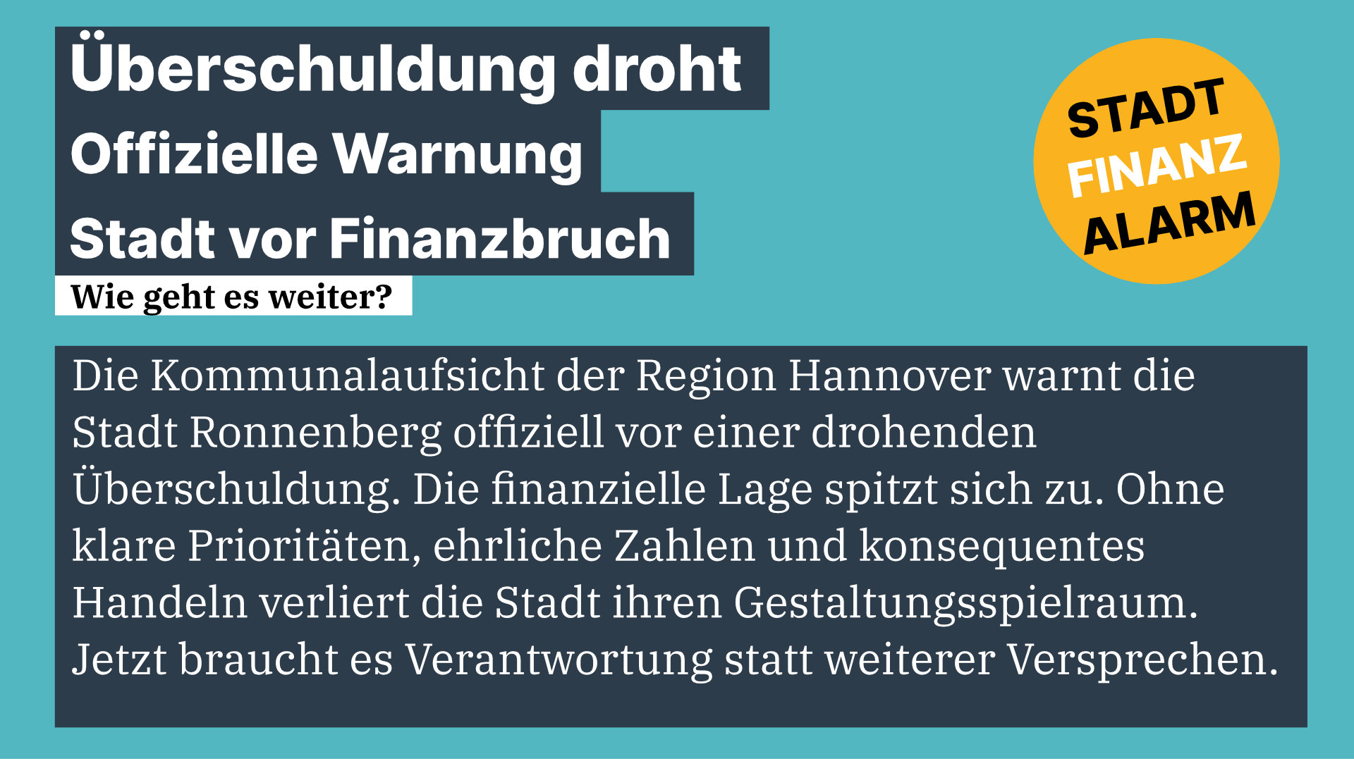 Drohende �berschuldung: Klare Warnung aus der Region