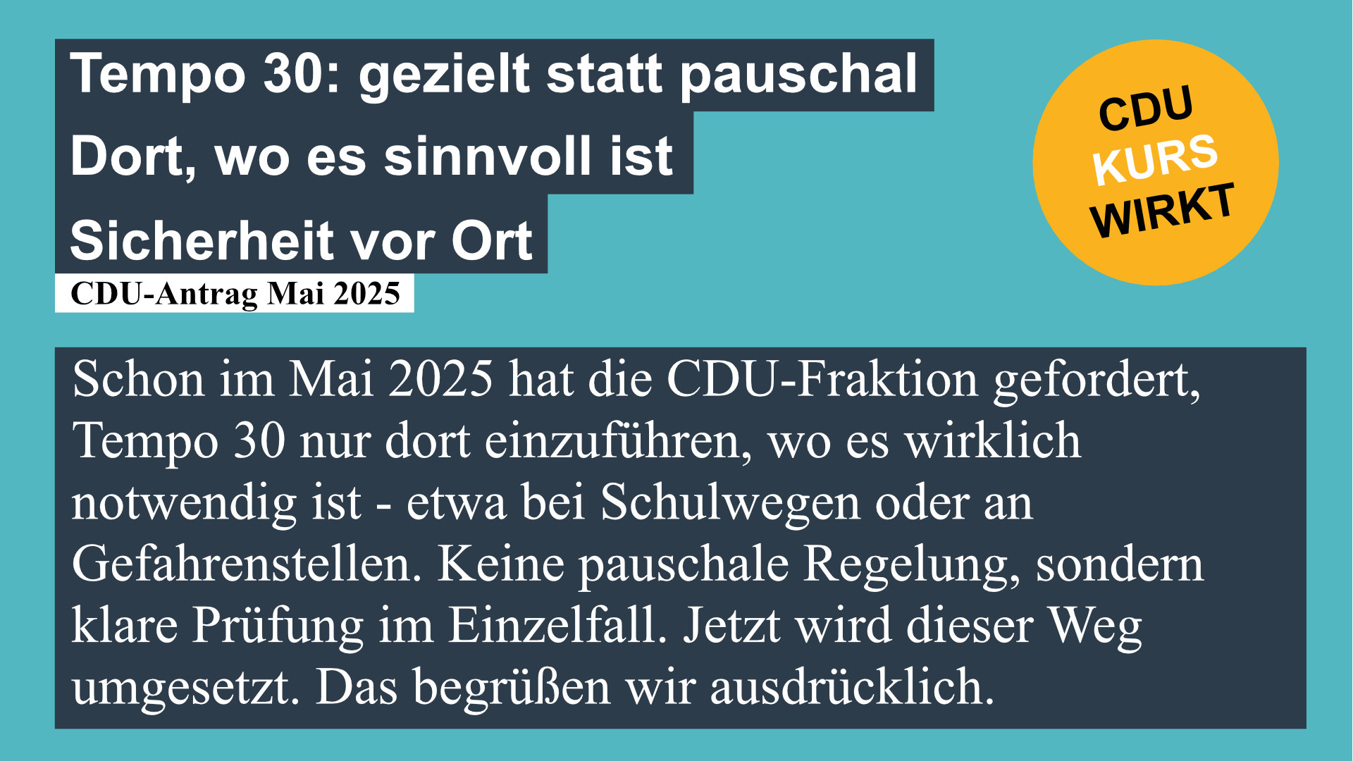 Tempo 30 in Empelde, wo es Sinn macht