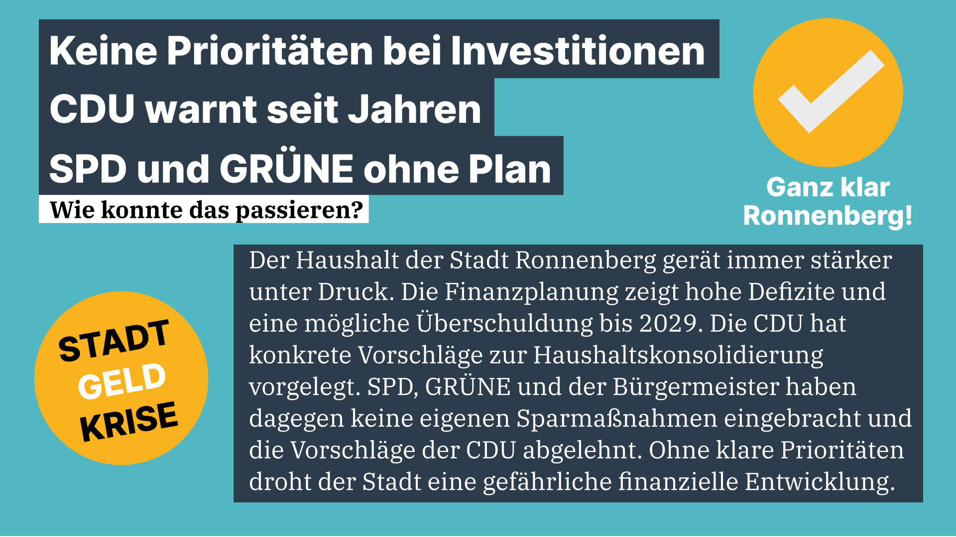 Haushaltskrise: Keine Sparvorschl�ge von Rot-Gr�n und B�rgermeister
