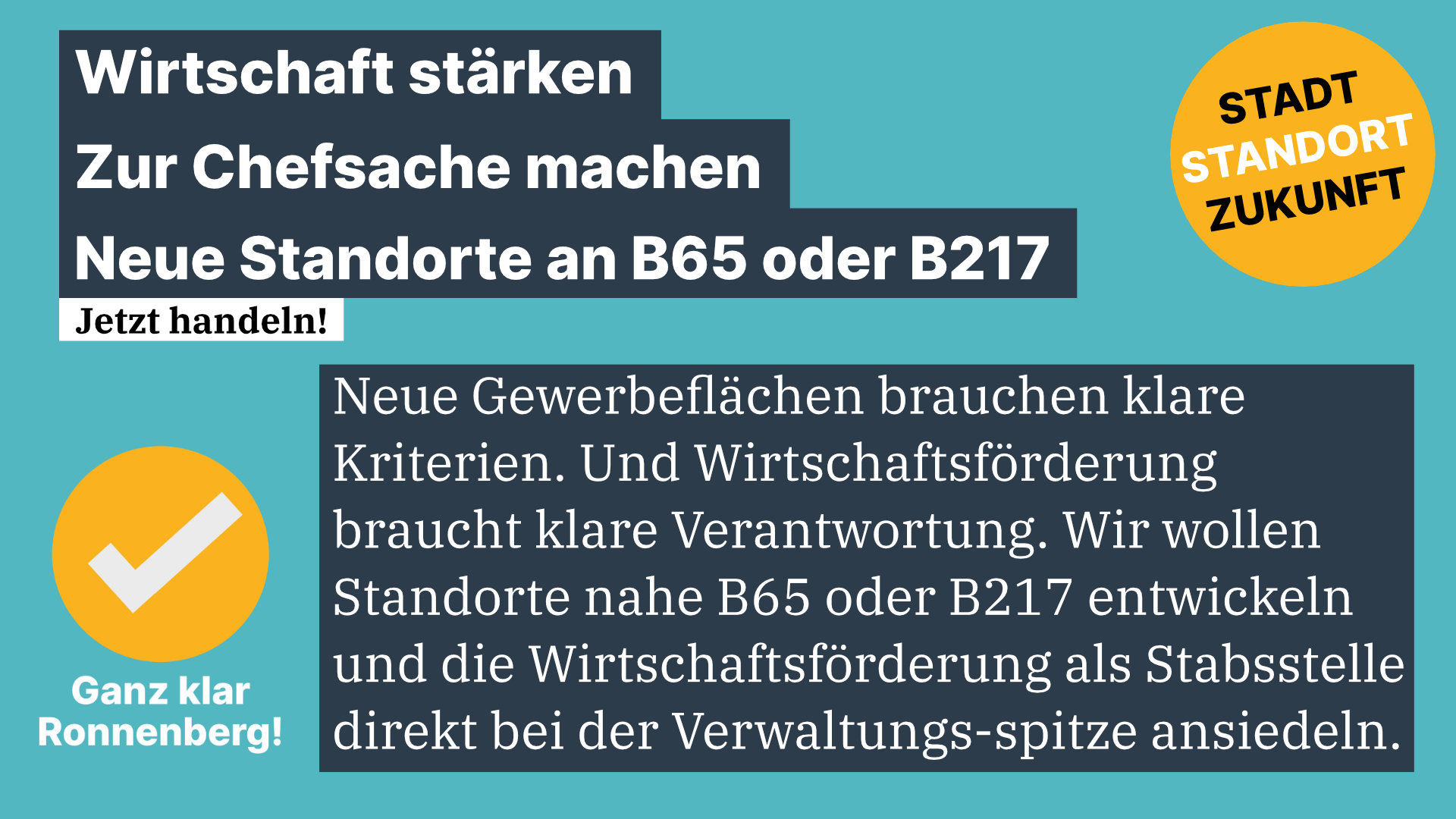 Wirtschaft st�rken � klar f�hren