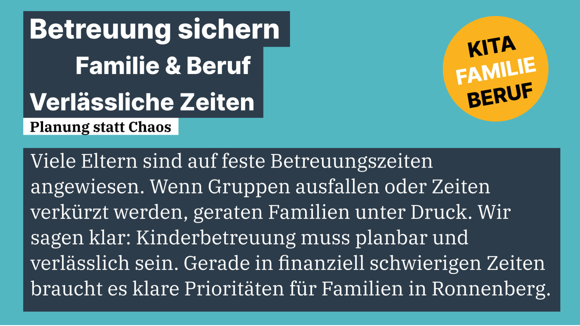 Verl�ssliche Kitas f�r berufst�tige Familien 
