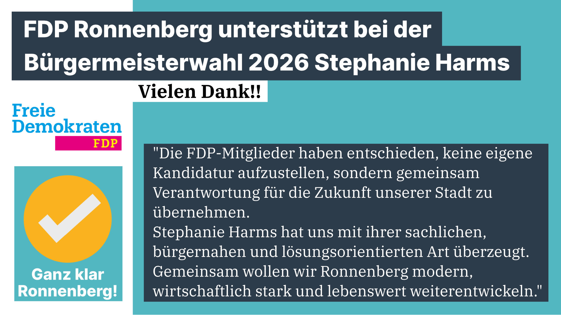 FDP Ronnenberg unterst�tzt Stephanie Harms