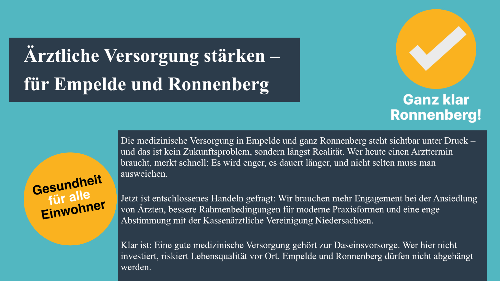 �rztliche Versorgung f�r Ronnenberg st�rken